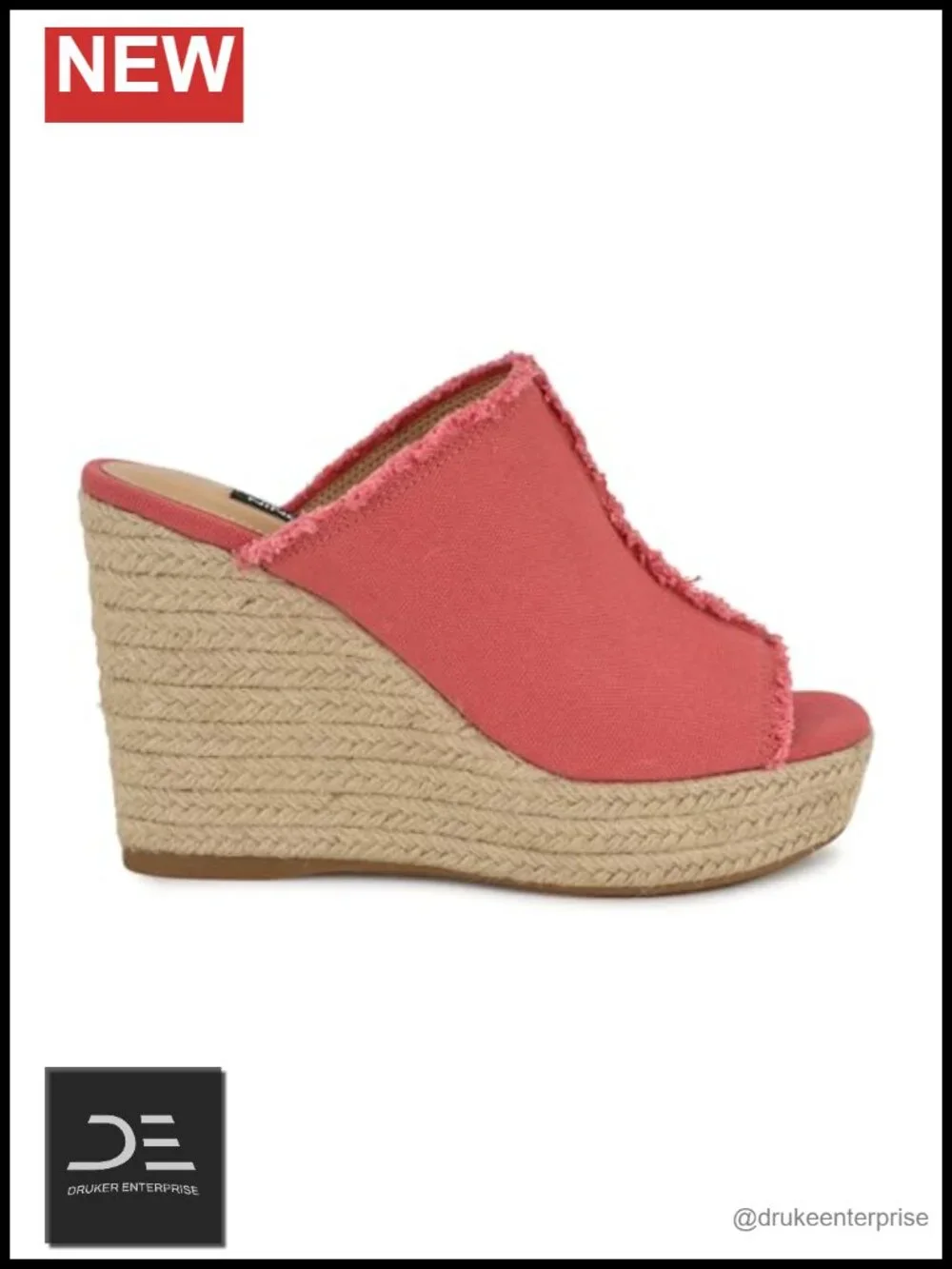 Wedge Sandals Open Toe Slip-On Textile